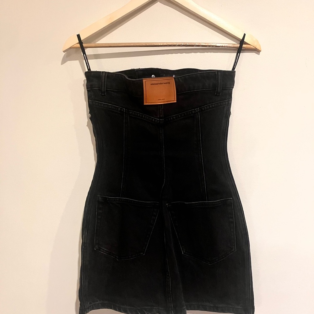 Alexander Wang Black Denim Bodycon Mini Dress - Picture 7 of 11